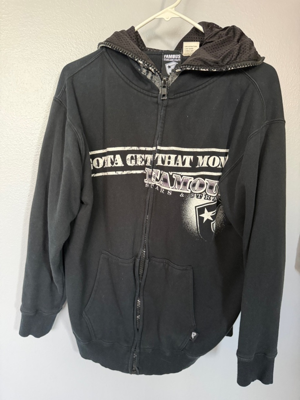 Famous Stars & Straps Black Graphic Zip Hoodie